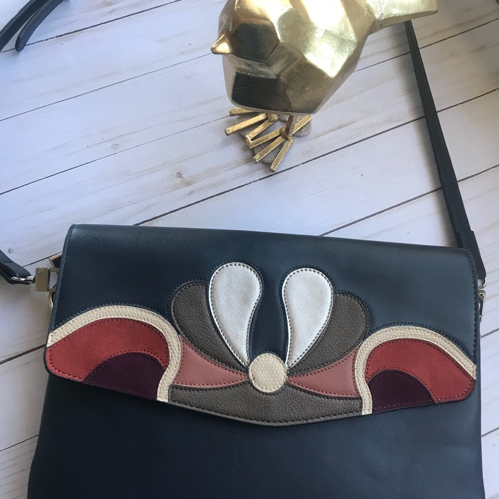 Cute navy burgundy coral crossbody or clutch bag